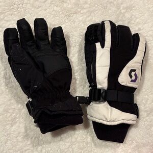 Scott Black and White Ski Gloves